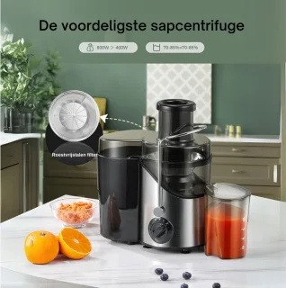 VIN Sapcentrifuge Groenten & Fruit Zwart/RVS
