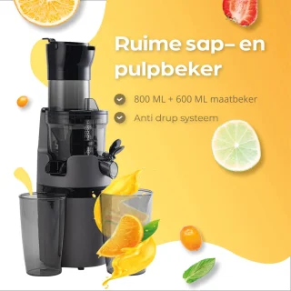 V&M Healthy Slowjuicer Antraciet 800 ml