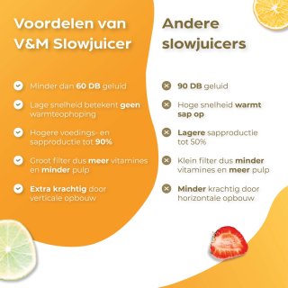 V&M Healthy Slowjuicer Antraciet 800 ml