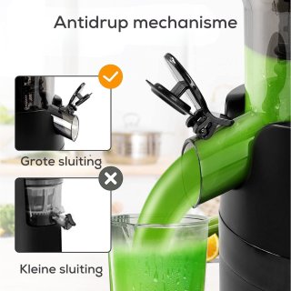 V&M Healthy Slowjuicer Antraciet 800 ml