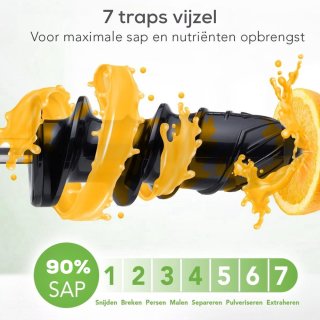 V&M Healthy Slowjuicer Antraciet 800 ml