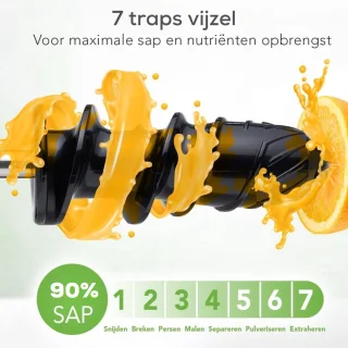 V&M Healthy Slowjuicer Antraciet 800 ml