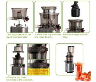 WNHB Slowjuicer Cold Press Sapcentrifuge 200W Groot Formaat