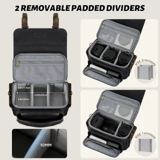 Cameratas, Kleine Cameratas voor DSLR/SLR/Spiegelloze Camera's, Vintage Canvas Schoudertas voor Fotografen met Waterdichte Regenhoes en Statiefhouder
