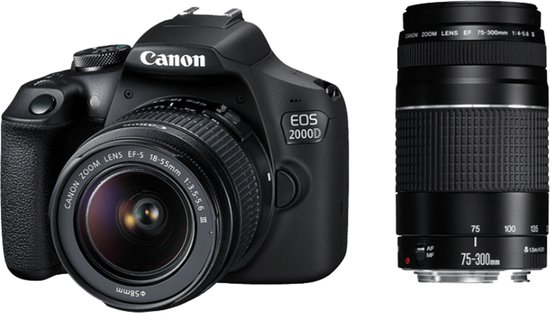 Canon EOS 2000D Spiegelreflexcamera + 18-55mm & 75-300mm Lenzen