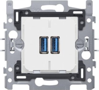 Handige dubbele inbouw USB-A-lader voor vaste installatie