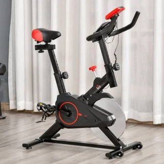 HOMCOM Fahrradtrainer Stahl Schwarz/Rot