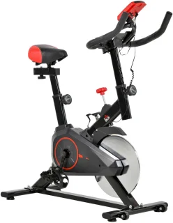 HOMCOM Fahrradtrainer Stahl Schwarz/Rot