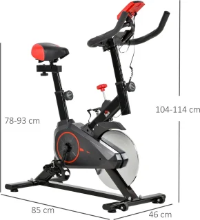 HOMCOM Fahrradtrainer Stahl Schwarz/Rot