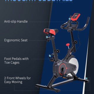 HOMCOM Fahrradtrainer Stahl Schwarz/Rot