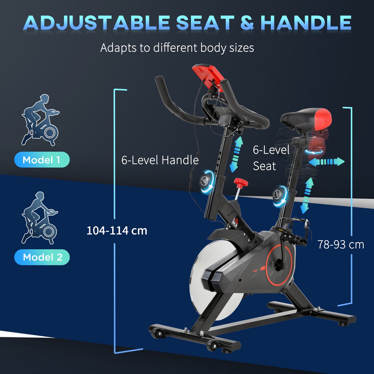 HOMCOM Fahrradtrainer Stahl Schwarz/Rot