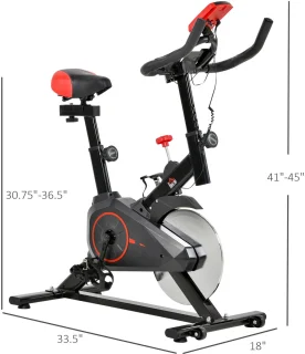 HOMCOM Fahrradtrainer Stahl Schwarz/Rot