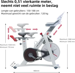 JASPORT S3 Spinningfiets Wit