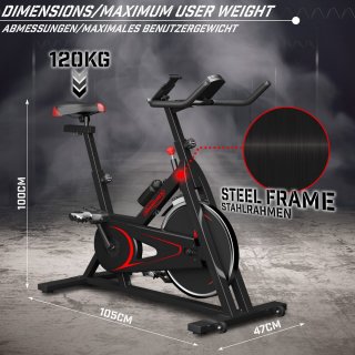 Physionics Spinningfiets Hometrainer Verstelbaar