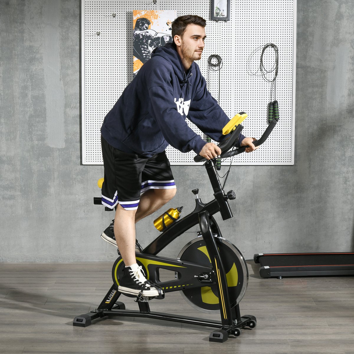 SPORTNOW Heimtrainer Stahl ABS-118L Gelb