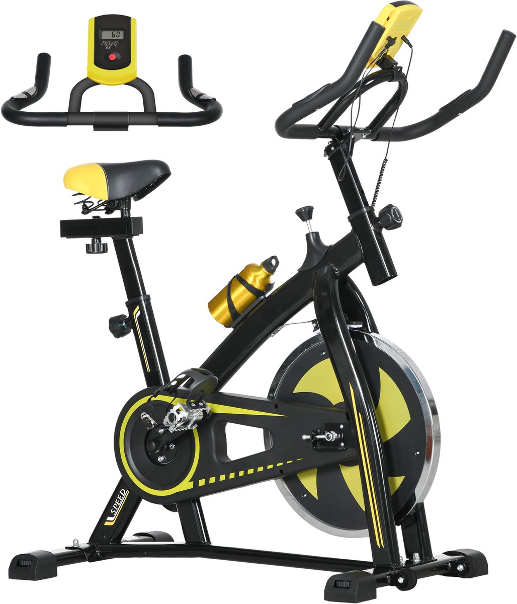 De SPORTNOW Heimtrainer Stahl ABS-118L Gelb in één oogopslag