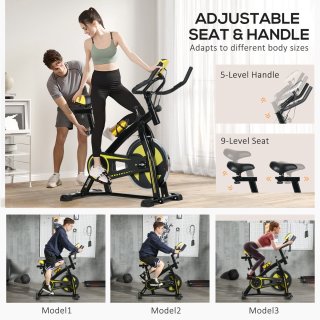 SPORTNOW Heimtrainer Stahl ABS-118L Gelb