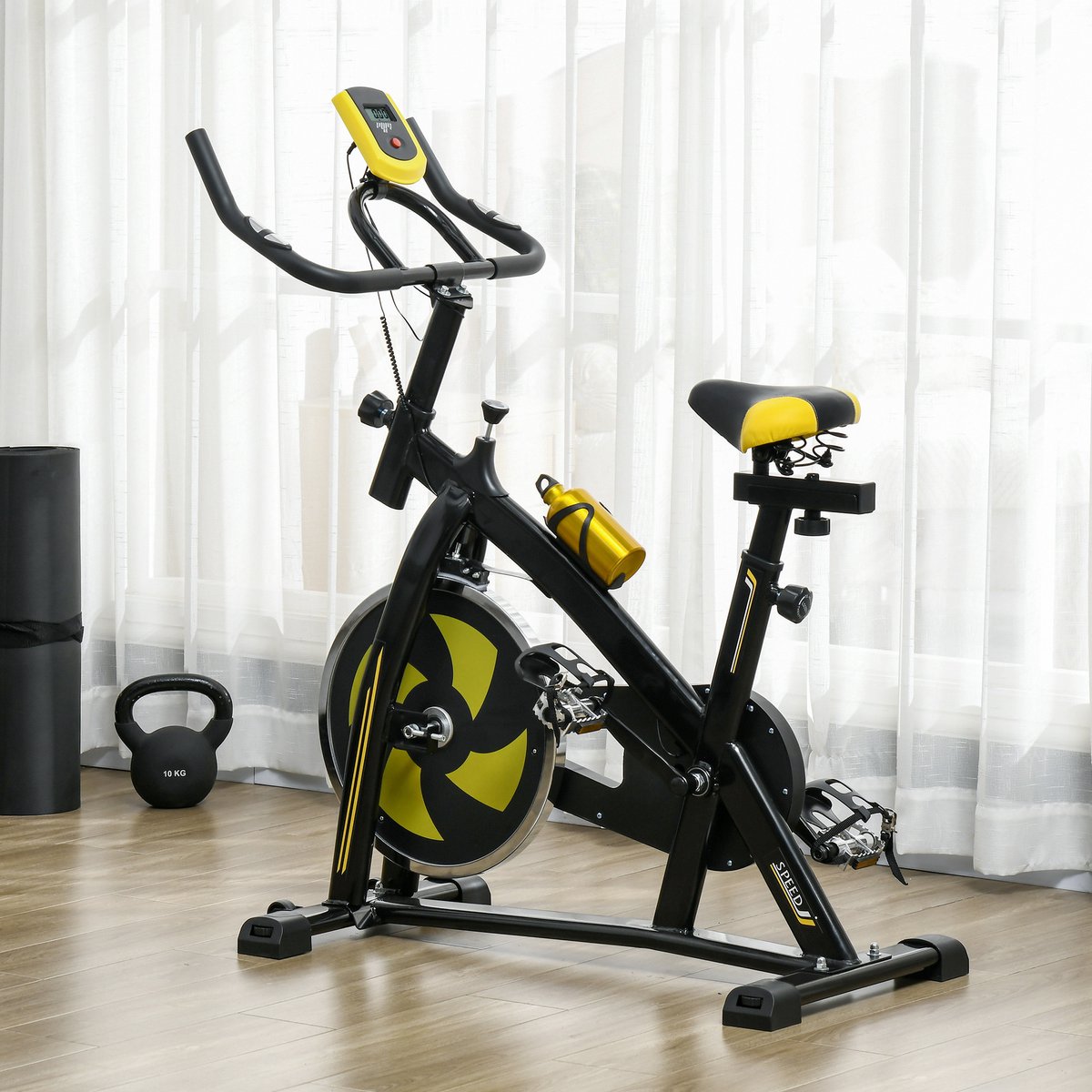 SPORTNOW Heimtrainer Stahl ABS-118L Gelb