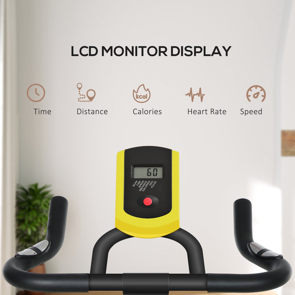 SPORTNOW Heimtrainer Stahl ABS-118L Gelb