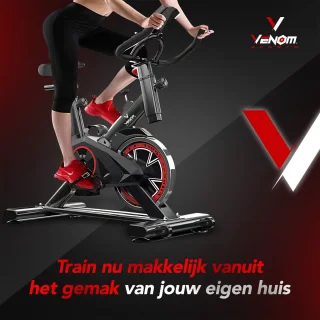 Venom Sports Hometrainer Fiets Indoor Zwart/Rood