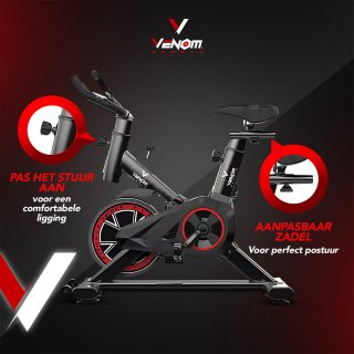 Venom Sports Hometrainer Fiets Indoor Zwart/Rood