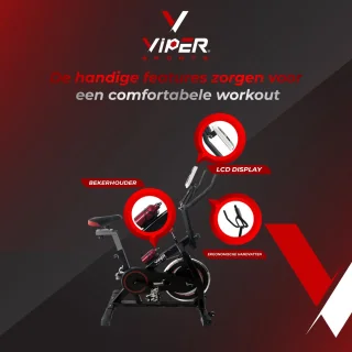 Viper Sports ZeusBike Indoorfiets Zwart/Rood