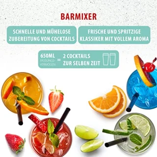 Staafmixer en Melkopschuimer | 650 ml Roestvrijstalen Beker | 2-in-1 Blender met 2 Snelheidsstanden
