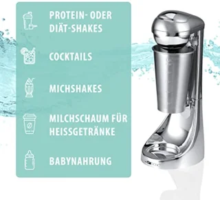 Staafmixer en Melkopschuimer | 650 ml Roestvrijstalen Beker | 2-in-1 Blender met 2 Snelheidsstanden