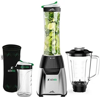 Krachtige Staande Mixer met 350W en 2 Sportflessen - Slim Design voor Gezonde Dranken