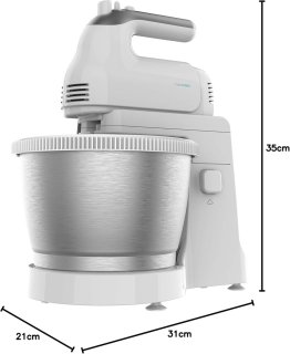 Wat vinden we goed aan de Standmixer met roestvrijstalen kom, 500 W, 3,5L capaciteit, 5 snelheden, turbofunctie, ergonomisch ontwerp