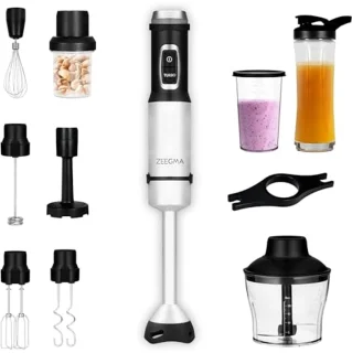 11-in-1 Multifunctionele Staafmixer – 1500W Krachtig, Titanium Messen, Krasbestendig, Inclusief Accessoires voor Mixen, Kloppen en Malen