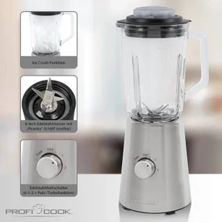 Universele Staande Mixer met 4 Snelheden en Glazen Mengbeker - Ideaal voor Smoothies en Sauzen