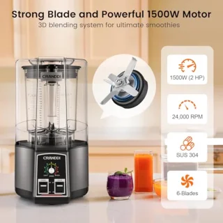 Stille schild-mixer 200 ml - Professionele mixer voor smoothies en ijsversnippering 1500 W