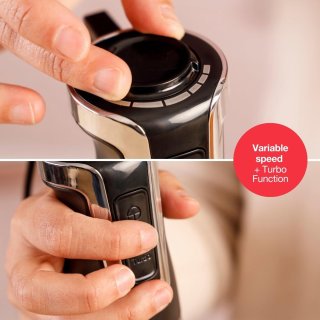 Wat vinden we goed aan de Ergonomische Staafmixer met Turbo en Ijsfuncties – 1500W, 4 RVS Messen, Inclusief Accessoires