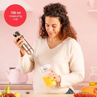Ergonomische Staafmixer met Turbo en Ijsfuncties – 1500W, 4 RVS Messen, Inclusief Accessoires