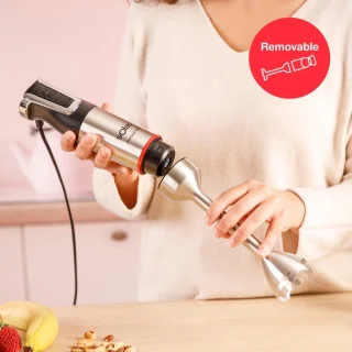 Ergonomische Staafmixer met Turbo en Ijsfuncties – 1500W, 4 RVS Messen, Inclusief Accessoires
