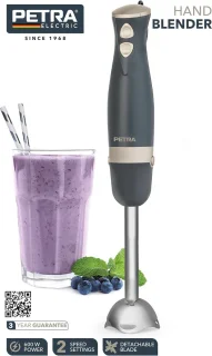 Hand Blender Stainless Steel Rod Blade Electric Stick Blender - 2 Speeds Detachable Compact Immersion Blender For Soups Smoothies - Baby Food 600 W Grey Gold