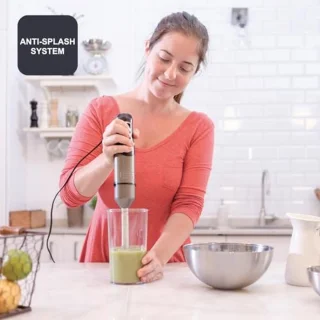 Staafmixer 1000W met 20 Snelheden en Turbo | Ergonomisch en Anti-Spat Design | Hoge Kwaliteit RVS Messen