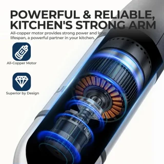 Elektrische Handmixer Staafmixer 6-in-1 – Hakmolen – 1500W Krachtige RVS Staafmixer met Accessoires – Hand Blender Multi-functioneel voor Soepen, Smoothies & Sauzen - TELEO