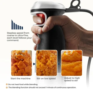 Elektrische Handmixer Staafmixer 6-in-1 – Hakmolen – 1500W Krachtige RVS Staafmixer met Accessoires – Hand Blender Multi-functioneel voor Soepen, Smoothies & Sauzen - TELEO