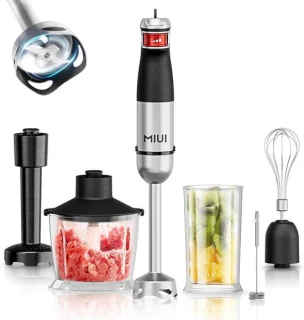 Elektrische Handmixer Staafmixer 6-in-1 – Hakmolen – 1500W Krachtige RVS Staafmixer met Accessoires – Hand Blender Multi-functioneel voor Soepen, Smoothies & Sauzen - TELEO