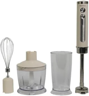 Draadloze Staafmixer Set - Oplaadbare Handmixer met Hakmolen, Garde, Maatbeker en USB-C Oplaadkabel - 5 Snelheden - Wit