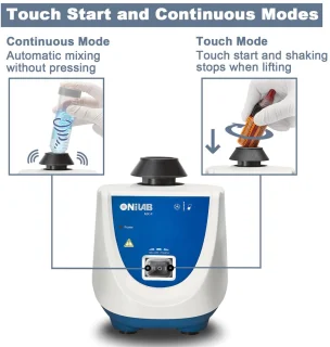 Vortex Mixer met Touch Start en Continu Modus - Ideaal voor Lab, Nagellak, Wimperlijm en Hobbyverf Menging - 3000 RPM