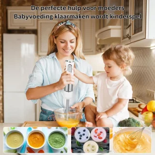 Staafmixer Set - Hakmolen - Groentesnijder - Soepmaker - Wit