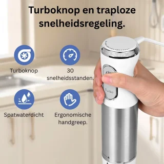 Staafmixer Set - Hakmolen - Groentesnijder - Soepmaker - Wit