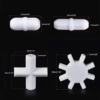 4-in-1 Magnetische Mixer Set - Staaf, Kruis, Tandwiel en Ring Vorm - Wit