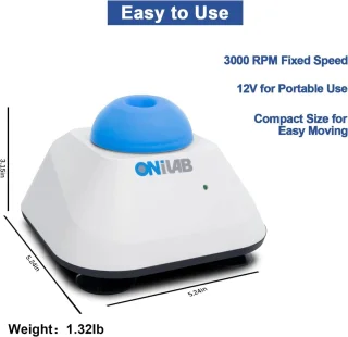 Vortex Mini-mixer met touch-functie voor laboratorium, nagellak en acrylverf - 120 stuks gemengde ballen, blauw