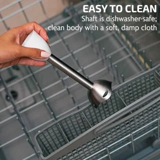 Multifunctionele Handmixer 300W - 2 Snelheden, Roestvrijstalen Messen, Afneembare Slang, Wit