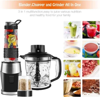 Multifunctionele Smoothiemaker en Vleesmolen - 700 Watt Staande Mixer Met Sportfles