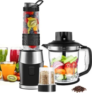 Multifunctionele Smoothiemaker en Vleesmolen - 700 Watt Staande Mixer Met Sportfles